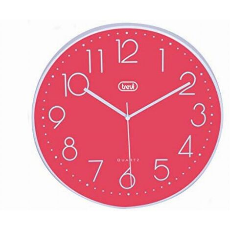 Trevi Om 3508 S Orologio da Muro al Quarzo con Movimento Silenzioso Sweep, Diametro 30 cm, Rosa, 30CM