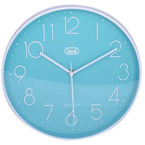 Trevi OM 3508 S Orologio da Parete 30cm Movimento Silenzioso Numeri in Rilievo Turchese