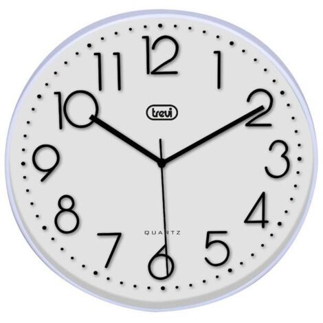 Trevi OM 3508 S Orologio da Parete Silenzioso con Movimento SWEEP, Diametro 30cm e Numeri in Rilievo per Facile Lettura, Ideale per Camera da Letto e Ufficio, Funzionamento con Batteria AA, Bianco