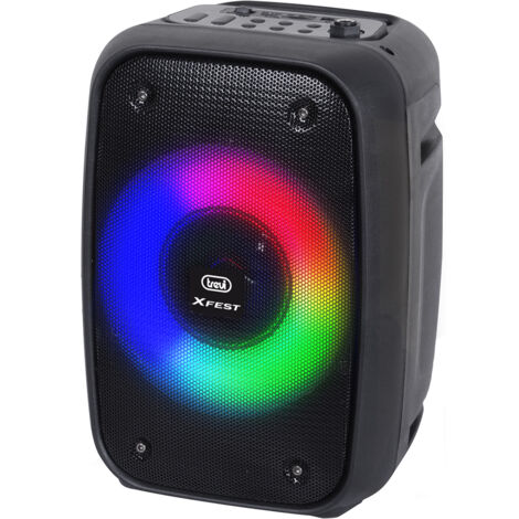 Trevi XFest XF 150 KB Tragbarer verstärkter Lautsprecher 15W, USB, Micro SD, Bluetooth und TWS Funktion, Karaoke Party Lautsprecher mit Mikrofon inklusive