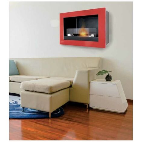 Treviso Cheminée Bio Murale 2500W Noir Tecno Air System