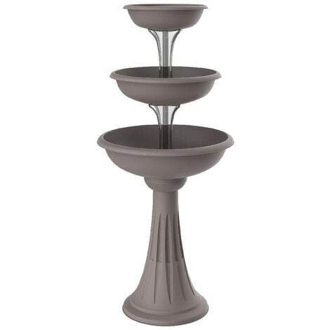 Trevy - Fioriera verticale a fontana. Fioriera da esterno per composizioni. Capienza 29,2L. Colore tortora. Made in Italy