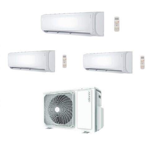 Tri-Split-Klimaanlage ATLANTIC 7,8 KW umkehrbar + eine Inneneinheit DOJO 3600w und zwei 2000w R32