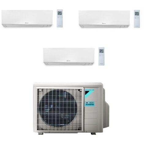 TRI Split-Klimaanlage DAIKIN BLUEVOLUTION 3MXM68 + drei Inneneinheiten 2000W Perfera R32