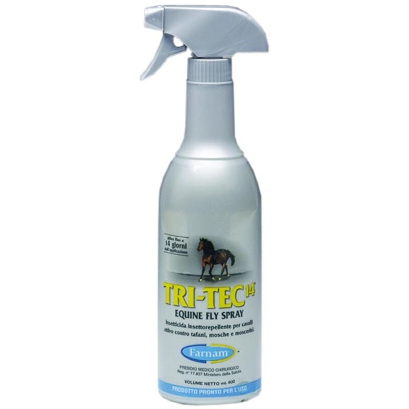 600 ml x 3 pièces Tri-Tec: tri-tec 14 insecticide insectifuge pour chevaux contre les taons, les mouches et les insectes volants avec écran solaire