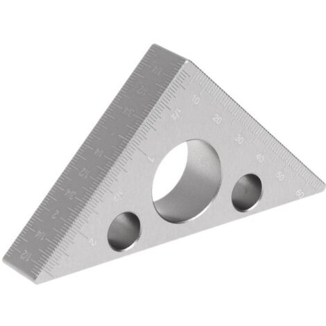 Triangle de mesure, carré en alliage d'aluminium, carré à 45 degrés, triangle en alliage d'aluminium, lecture claire et durable