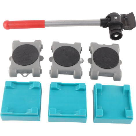 Triangle Déplaceur Meuble Lourd ABS PVC avec Roulettes, Kit 8 Pièces Capacité 200kg pour Déménagement