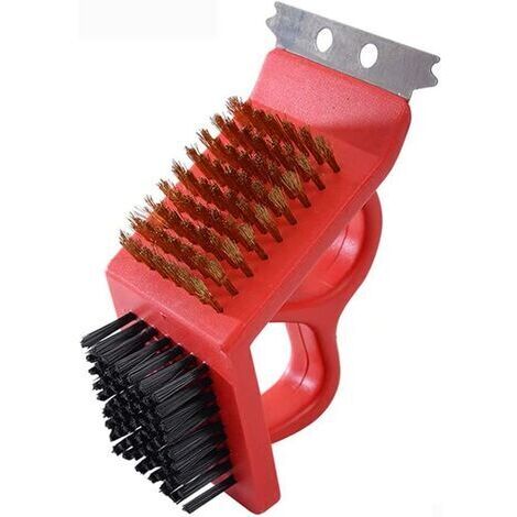 Triangle Metal BBQ Cleaning Brush, 3 Prong Stainless Steel Barbecue Bristle Cleaner for Easy and Effective Cleaning