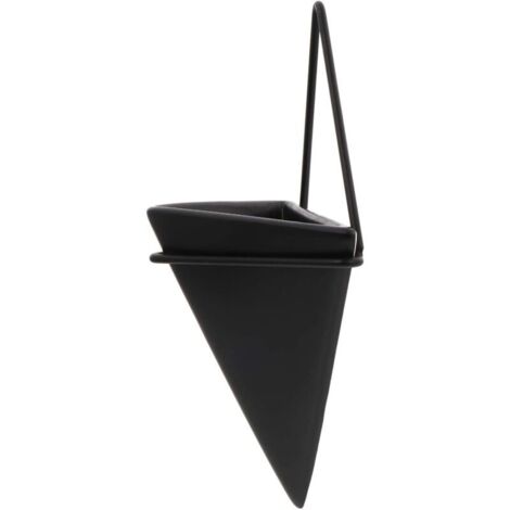 Triangle Mur Planteur Suspendu Planteur Vase Géométrique Planteur Décoration Murale Air Plante Conteneur pour La Décoration de Bureau à Domicile (Taille S Noir)