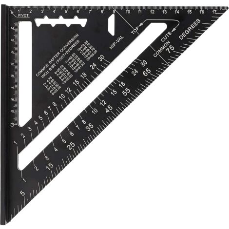 Triangle Ruler, Aluminum Alloy Triangle Square, Aluminum Triangle Ruler, Triangle Angle Protractor, Durable Precision Triangle Ruler, Triangle Ruler for Engineer Carpenter-