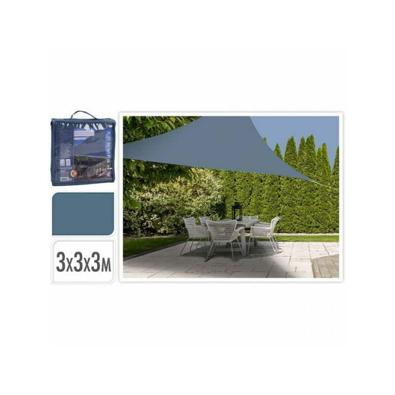 triangle tissu ombre 3x3x3m - bleu
