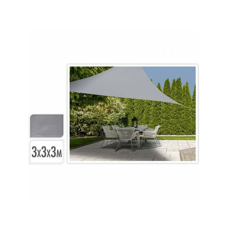triangle tissu ombre 3x3x3m - gris