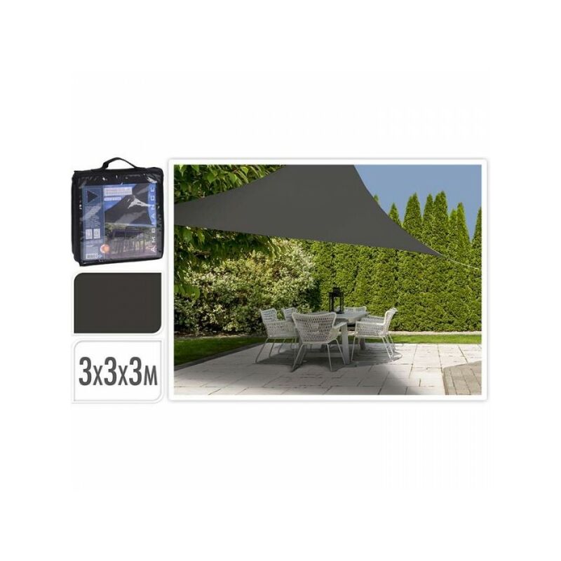 triangle toile d'ombrage 3x3x3m - noir