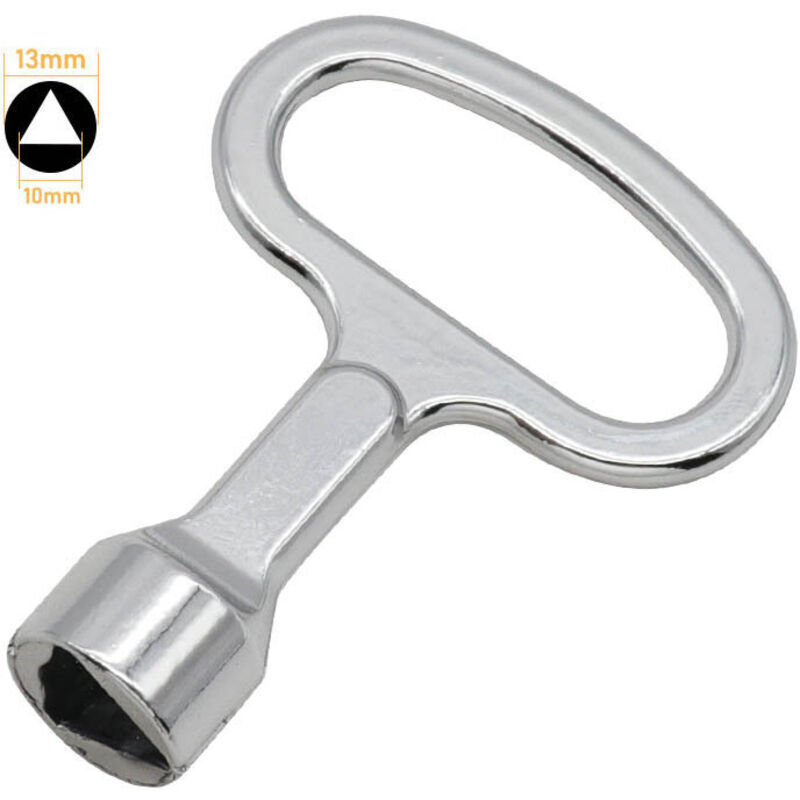 Triangle Trash Can Key, Yellow Triangular Metal Socket Key for Gas Meters, Elevators, Electrical Cabinets, and Enclosures