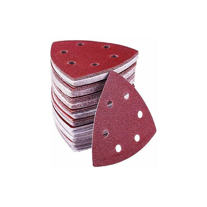 Triangles abrasifs 6 trous 93 x 93 x 93 mm grains 40/60/80/120/180/240 - triangle de poncage pour ponçage et polissage
