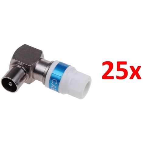 Triax - conector iec macho codo 90° autoinstalable nitin doos 25 uds - tr360939 -