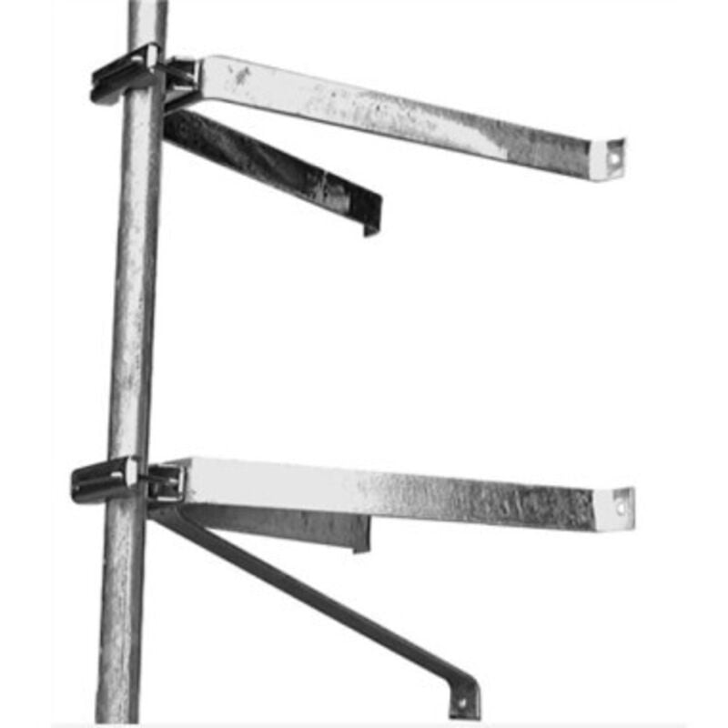 Paire d'etriers fixation murale en u pour mât déport 50 cm mat antenne tnt parabole - Hdsat