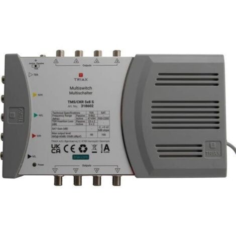 Triax TMS-CKR 5x8 S Commutateur multiple SAT Entrées (commutateur multiple): 5 (4 SAT-1 terrestre) Nombre dabonnés: 8