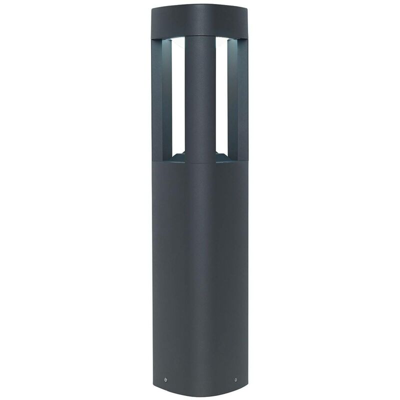 Endon Tribeca - Outdoor Bollard Light Frosted Acrylic, Textured Dark Grey Paint IP54