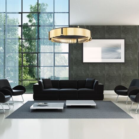 Tribeca Petit Lustre Led Laiton, Noir