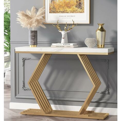 Thin gold deals console table