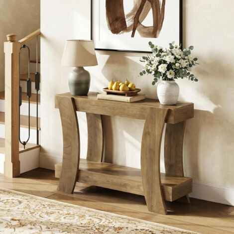 Tribesigns Console de 120 cm avec espace de rangement, table de couloir à 2 niveaux avec plateau de rangement