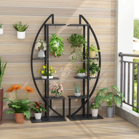 Support Pour Plantes Avec Roues Et Plateau Rotatif En Bois - Diamètre 20cm (7.9"), Capacité 35kg, Pour Intérieur/extérieur