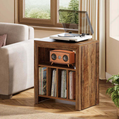 Tribesigns Support pour tourne-disque, Meuble de rangement pour disques vinyles