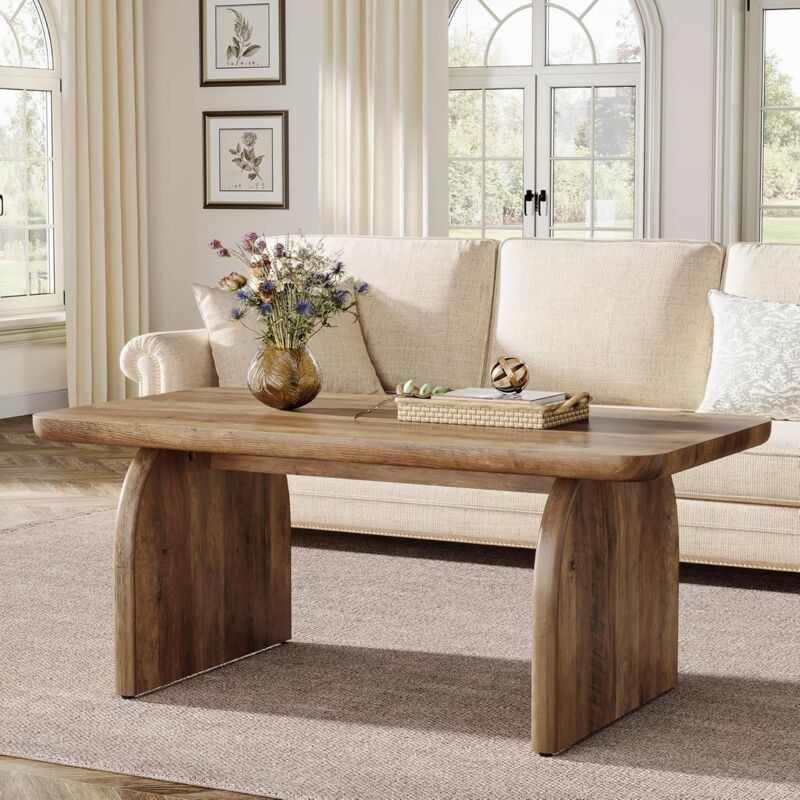 Tribesigns Table basse rectangulaire en bois de 119,4 cm pour salon