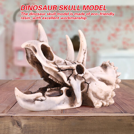 Triceratops-Dinosaurierschädel aus Kunstharz, dekoratives Skelettmodell für Büro oder Wohnzimmer, Kunsthandwerk
