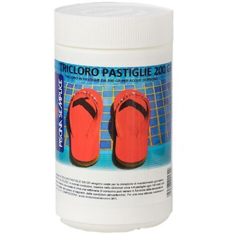 TRICLORO PASTIGLIE DA 200GR PER PISCINE 1 Kg LAPI
