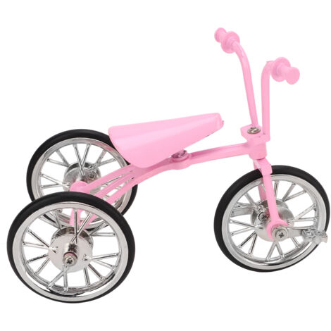 Tricycle Miniature Rose en Métal à Assembler Décoration Vintage Collection