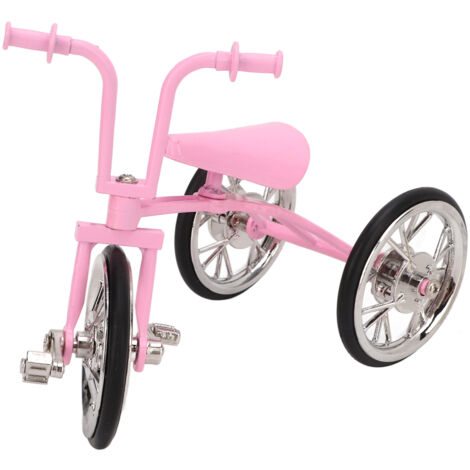 Tricycle Ornement en Alliage Résistant Modèle Miniature Rose à Collectionner DIY Décor