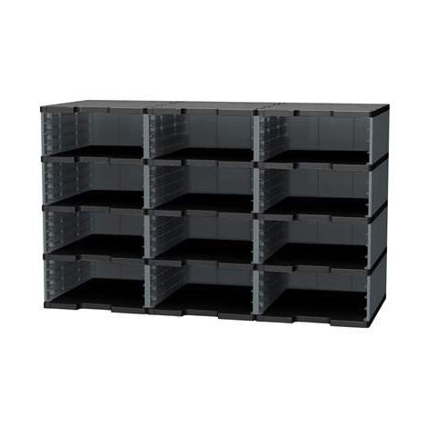 Trieur 12 cases jumbo Modulodoc Exacompta gris