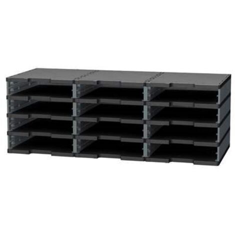 Trieur 12 cases standards Modulodoc Exacompta gris