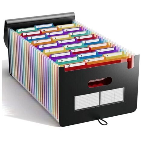 Trieur A4 avec 25 pochettes rangement papier extensible classeur organiseur de documents trieur accordon couleurs mu ABRI DE JARDIN