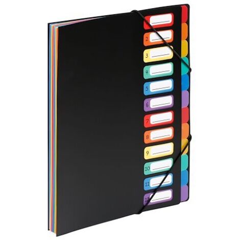 Trieur classement plastique à soufflet Rainbow - 12 divisions - Viquel
