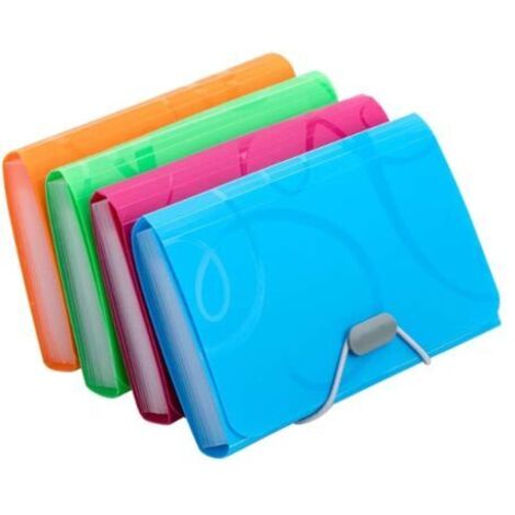 Trieur extensible 4Pcs A6 – 13 poches colorées – Organisateur de documents léger en polypropylène – Portable et résistant à l'eau