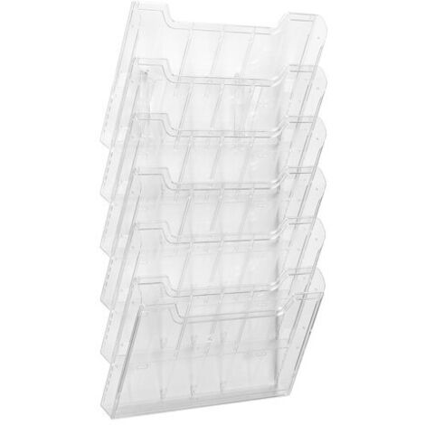 Trieur mural horizontal plastique Exacompta 6 compartiments 24 x 32 cm - cristal