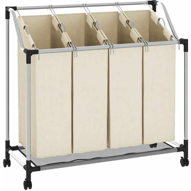 Trieuse à linge avec 4 sacs Crème Acier