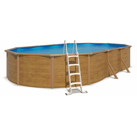 Trigano – Piscine hors sol ovale 7,60 x 4,55 x 1,20 m – Acier galvanisé – Liner 42/100ème – Kit filtration Aqualoon® – Échelle antidérapante