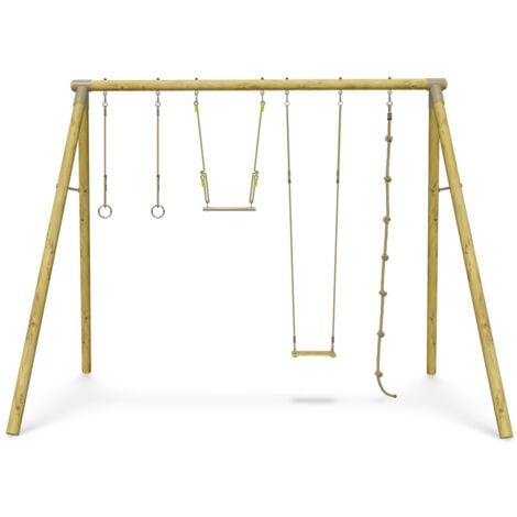 Trigano Portique OLIVER pour ado - bois - hors tout 11,85m² - 4 agrès