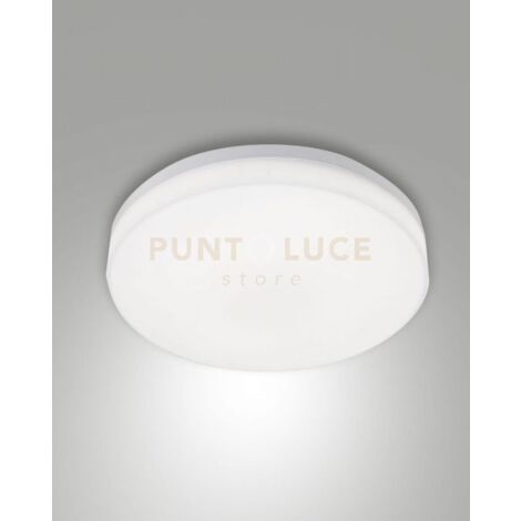 TRIGO PLAFONIERA BIANCA D.28CM A LED 27W 3000K 2500LM IP65 C/SENSORE