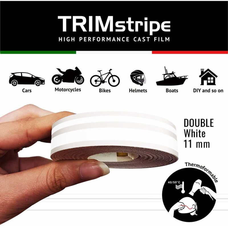 Trim Stripe Strisce Adesive per Auto, 2 Fili, Bianco