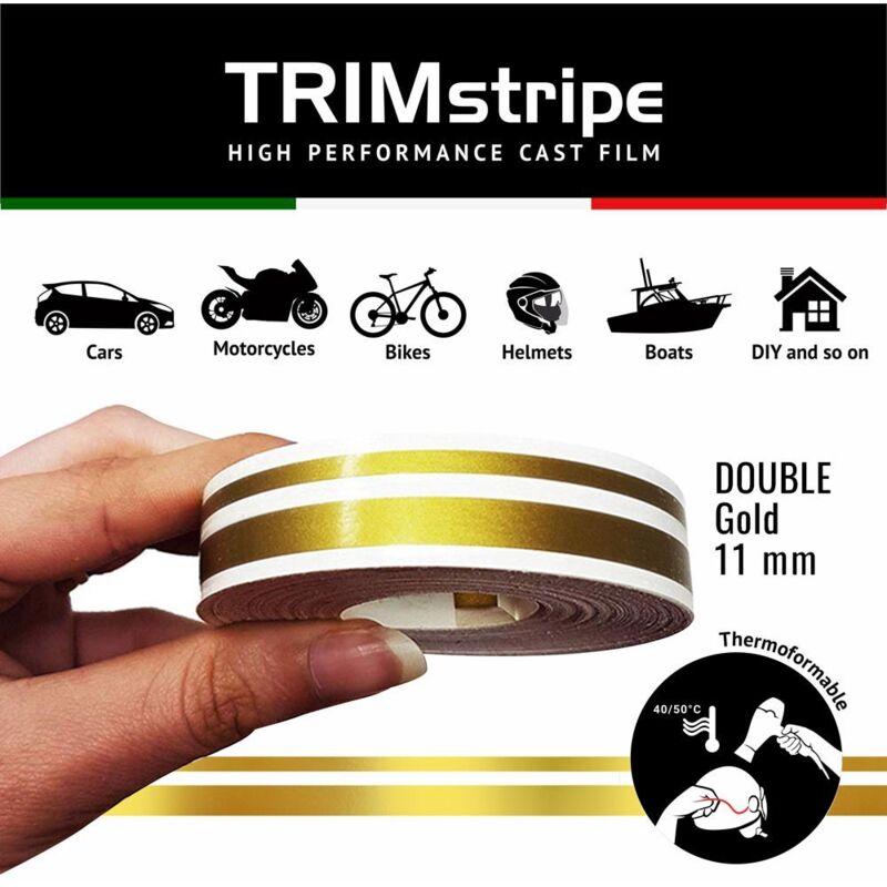 Trim Stripe Strisce Adesive per Auto, 2 Fili, Oro