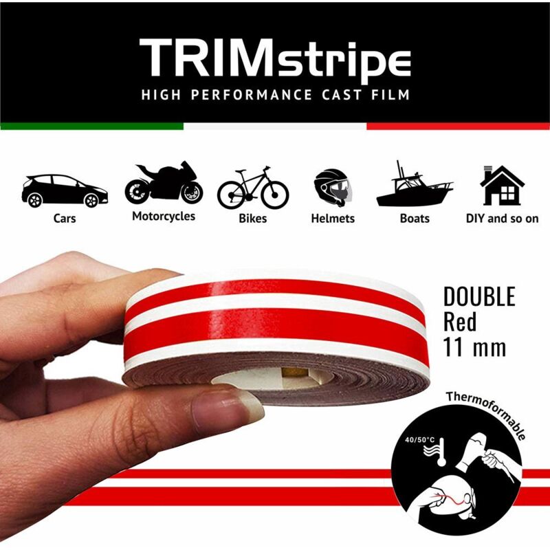 Trim Stripe Strisce Adesive per Auto, 2 Fili, Rosso