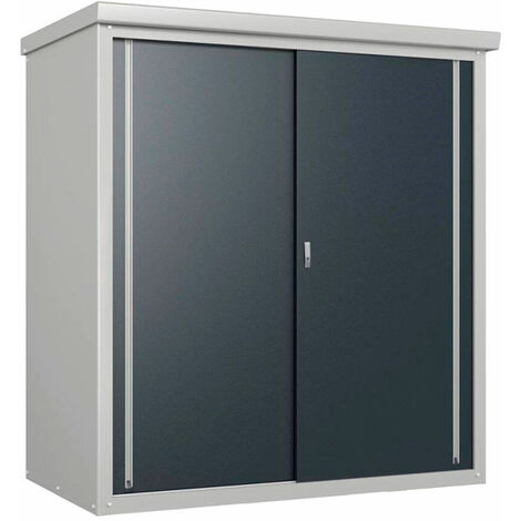 Trimetals Armoire de jardin métallique Guardian D63 Gris 98x172x187 cm