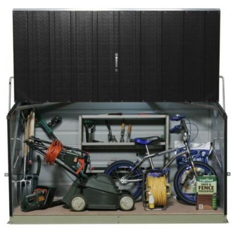 TRIMETALS Coffre de rangement métal 1500L anthracite - 1,51m² utile - Storeguard