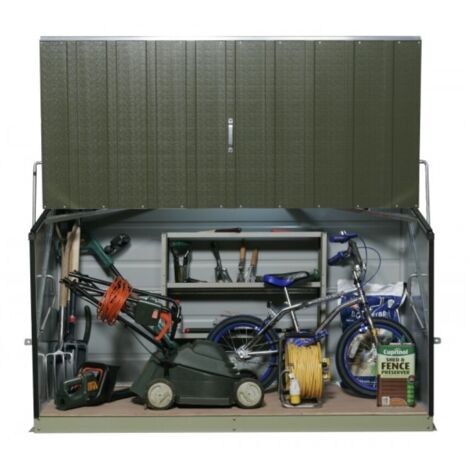 TRIMETALS Coffre de rangement métal 1500L vert - 1,51m² utile - Storeguard