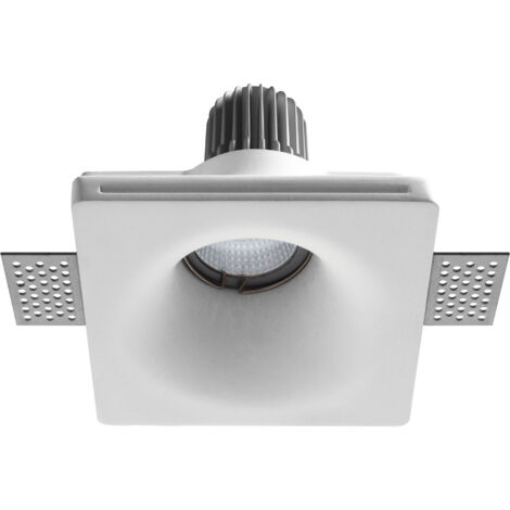 Trimless techo LEN Square Round GU10 50W Blanco